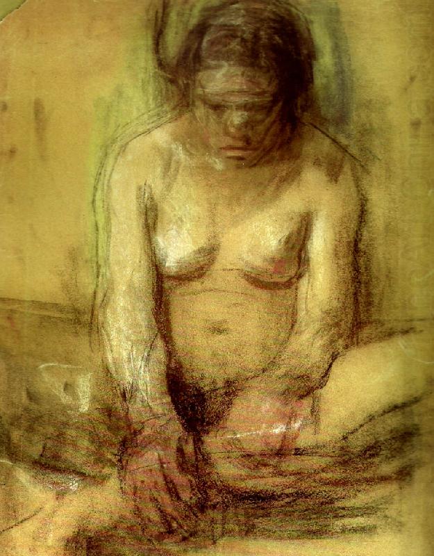 kathe kollwitz sittande kvinnlig akt oil painting picture